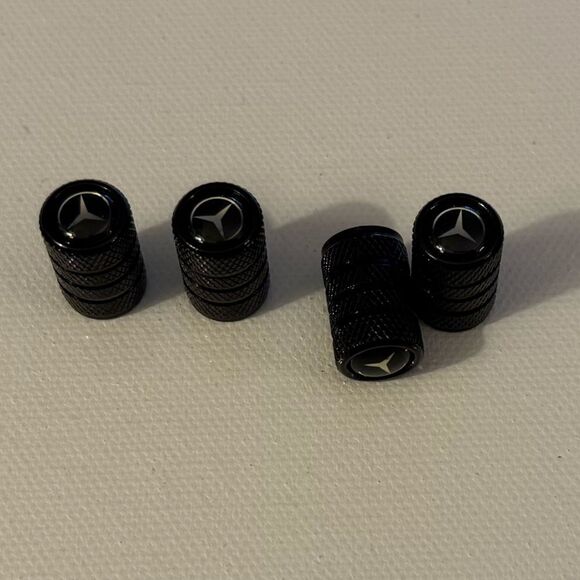 Mercedes Valve Stem Caps in Black Set of 4 NWT - Picture 2 of 4